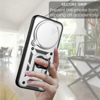 Outdoor Panzer Hülle Xiaomi 17 Ultra Handyhülle Kameraschutz Ringhalter Silber