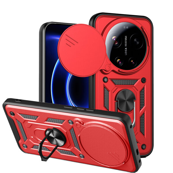 Outdoor Panzer Hülle Xiaomi 17 Ultra Handyhülle Kameraschutz Ringhalter Rot