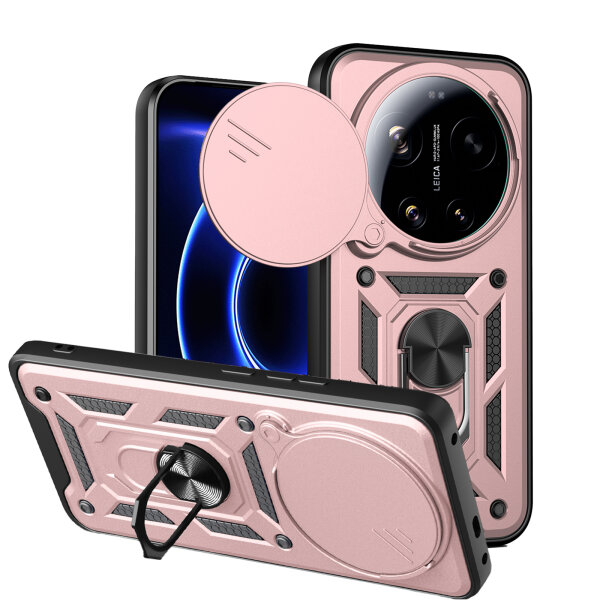 Outdoor Panzer Hülle Xiaomi 17 Ultra Handyhülle Kameraschutz Ringhalter Rosegold