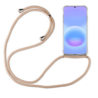 Handykette für Samsung Galaxy A57 Handyhülle mit Band in Beige / Braun