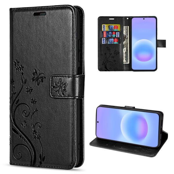 Handy Tasche für Samsung Galaxy A57 Hülle Handyhülle Klapphülle Wallet Case Schwarz