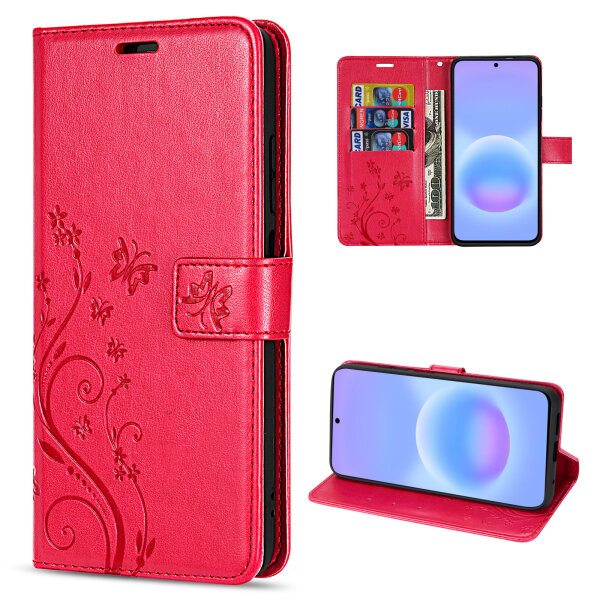 Handy Tasche für Samsung Galaxy A57 Hülle Handyhülle Klapphülle Wallet Case Rot