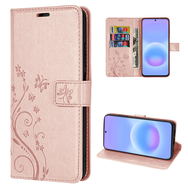Handy Tasche für Samsung Galaxy A57 Hülle Handyhülle Klapphülle Wallet Case Rosegold