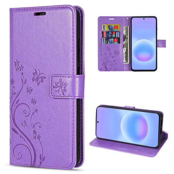 Handy Tasche für Samsung Galaxy A57 Hülle Handyhülle Klapphülle Wallet Case Lila
