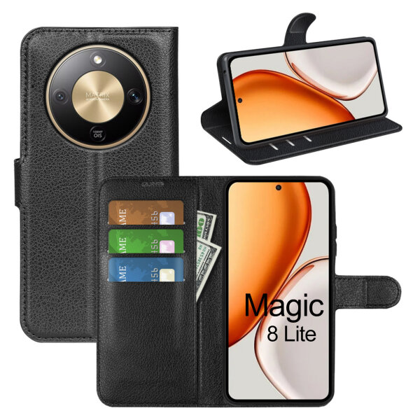 Wallet Case für Huawei Honor Magic 8 Lite Schwarz