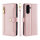 Handykette Samsung Galaxy A37 Hülle mit Band Handyhülle Kartenfächer PU Leder Umhängetasche Rosa