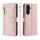 Handykette Samsung Galaxy A57 Hülle mit Band Handyhülle Kartenfächer PU Leder Umhängetasche Rosa