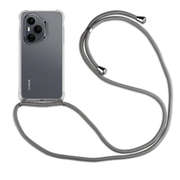 Handykette für Honor 400 Pro Handyhülle mit Band Case Hülle mit Kordel Handy Tasche Grau