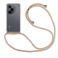 Handykette für Honor 400 Pro Handyhülle mit Band Case Hülle mit Kordel Handy Tasche Beige/Braun
