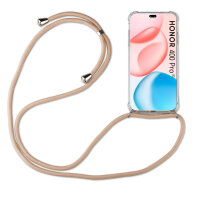 Handykette für Honor 400 Pro Handyhülle mit Band Case Hülle mit Kordel Handy Tasche Beige/Braun