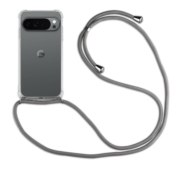 Handykette für Google Pixel 10 / 10 Pro Handyhülle mit Band Hülle Kordel in Grau