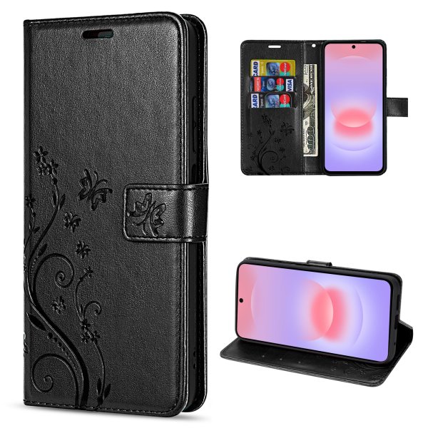 Handy Tasche für Samsung Galaxy A37 / A36 Hülle Handyhülle Klapphülle Wallet Case Schwarz