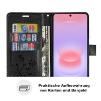 Handy Tasche für Samsung Galaxy A37 / A36 Hülle Handyhülle Klapphülle Wallet Case Schwarz
