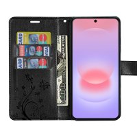 Handy Tasche für Samsung Galaxy A37 / A36 Hülle Handyhülle Klapphülle Wallet Case Schwarz