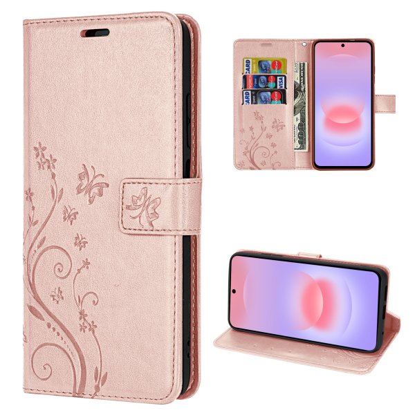 Handy Tasche für Samsung Galaxy A37 / A36 Hülle Handyhülle Klapphülle Wallet Case Rosegold