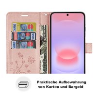 Handy Tasche für Samsung Galaxy A37 / A36 Hülle Handyhülle Klapphülle Wallet Case Rosegold