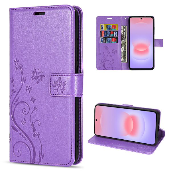 Handy Tasche für Samsung Galaxy A37 / A36 Hülle Handyhülle Klapphülle Wallet Case Lila