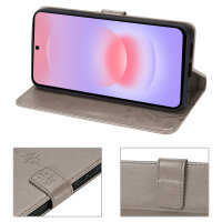 Handy Tasche für Samsung Galaxy A37 / A36 Hülle Handyhülle Klapphülle Wallet Case Grau