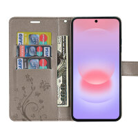 Handy Tasche für Samsung Galaxy A37 / A36 Hülle Handyhülle Klapphülle Wallet Case Grau