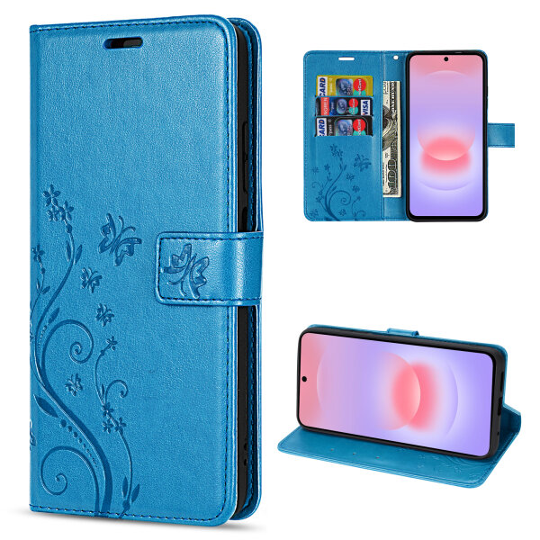 Handy Tasche für Samsung Galaxy A37 / A36 Hülle Handyhülle Klapphülle Wallet Case Blau