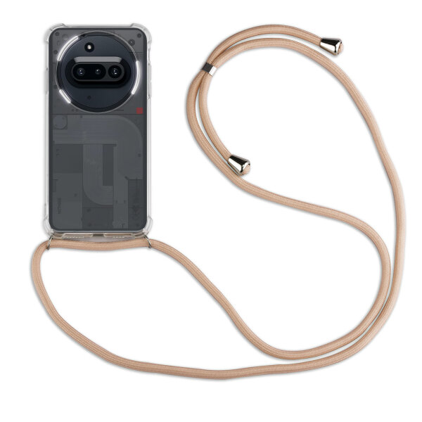 Handykette für Nothing Phone (3A) Handyhülle mit Band Hülle Kordel in Beige / Braun