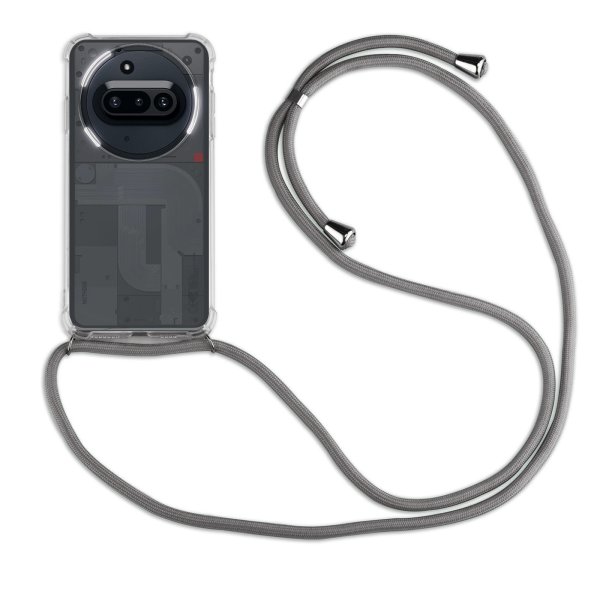 Handykette für Nothing Phone (3A) Handyhülle mit Band Hülle Kordel in Grau