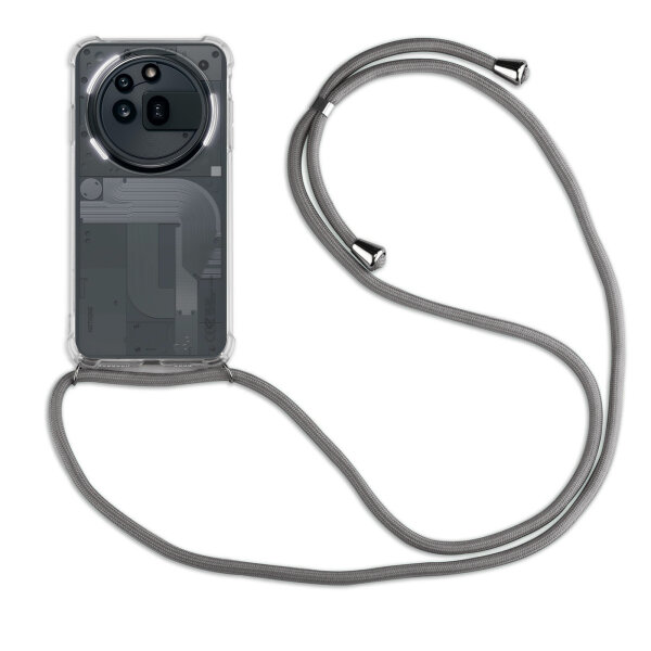 Handykette für Nothing Phone (3A) Pro Handyhülle mit Band Hülle Kordel in Grau