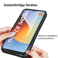 360° Grad Hülle für Xiaomi Redmi A7 Pro Rundum vollschutz Integriertem Displayschutz Schwarz