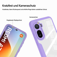 360° Grad Hülle für Xiaomi Redmi A7 Pro Rundum vollschutz Integriertem Displayschutz Lila