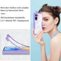 360° Grad Hülle für Xiaomi Redmi A7 Pro Rundum vollschutz Integriertem Displayschutz Lila