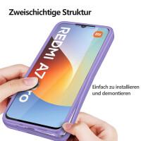 360° Grad Hülle für Xiaomi Redmi A7 Pro Rundum vollschutz Integriertem Displayschutz Lila