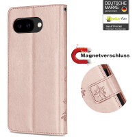 Hülle für Google Pixel 9A Handyhülle Klapphülle Handy Tasche Etui Pixel 9A Rosegold