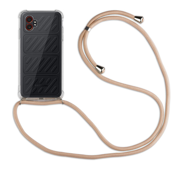 Betterfon Handykette für Samsung Galaxy Xcover 7 Pro Hülle mit Kordel Beige / Braun