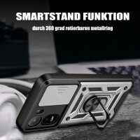 Outdoor Hülle Xiaomi Redmi A7 Pro Handyhülle Kameraschutz Ringhalter Silber