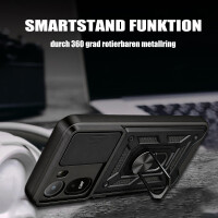 Outdoor Hülle Xiaomi Redmi A7 Pro Handyhülle Kameraschutz Ringhalter Schwarz