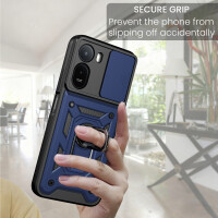 Outdoor Hülle Xiaomi Redmi A7 Pro Handyhülle Kameraschutz Ringhalter Blau