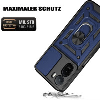 Outdoor Hülle Xiaomi Redmi A7 Pro Handyhülle Kameraschutz Ringhalter Blau