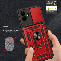 Outdoor Panzer Hülle für Samsung Galaxy A07 mit Kameraschutz Ringhalter Rot