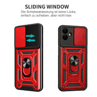 Outdoor Panzer Hülle für Samsung Galaxy A07 mit Kameraschutz Ringhalter Rot