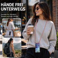Handykette für Xiaomi 17T Pro Hülle mit Band Case Handyhülle mit Kette in Rosa