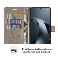 Hülle für Xiaomi 17T Handyhülle mit [Standfunktion][Kartenfächern] Grau