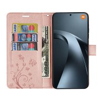 Hülle für Xiaomi 17T Handyhülle mit [Standfunktion][Kartenfächern] Rosegold