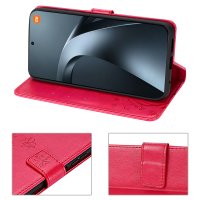 Hülle für Xiaomi 17T Handyhülle mit [Standfunktion][Kartenfächern] Rot