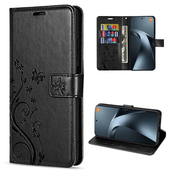 Hülle für Xiaomi 17T Handyhülle mit [Standfunktion][Kartenfächern] Schwarz
