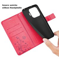 Hülle für Xiaomi 17T Pro Handyhülle mit [Standfunktion][Kartenfächern] Rot