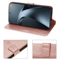 Hülle für Xiaomi 17T Pro Handyhülle mit [Standfunktion][Kartenfächern] Rosegold