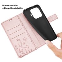 Hülle für Xiaomi 17T Pro Handyhülle mit [Standfunktion][Kartenfächern] Rosegold