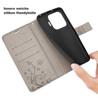 Hülle für Xiaomi 17T Pro Handyhülle mit [Standfunktion][Kartenfächern] Grau