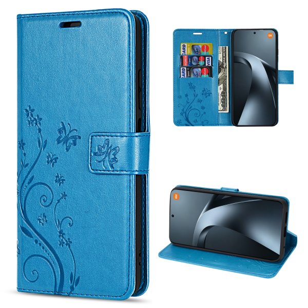 Hülle für Xiaomi 17T Pro Handyhülle mit [Standfunktion][Kartenfächern] Blau