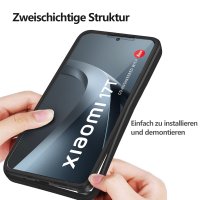 360° Grad Hülle für Xiaomi 17T Handyhülle mit Integriertem Displayschutz Schwarz